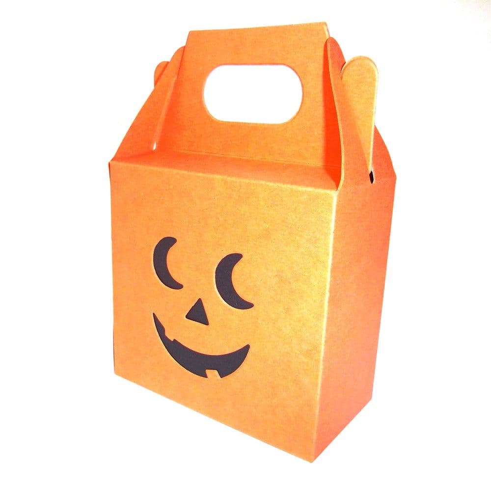 Halloween Pumpkin Sweetie Box With Double Face Ghoulish Orange Trick OR ...